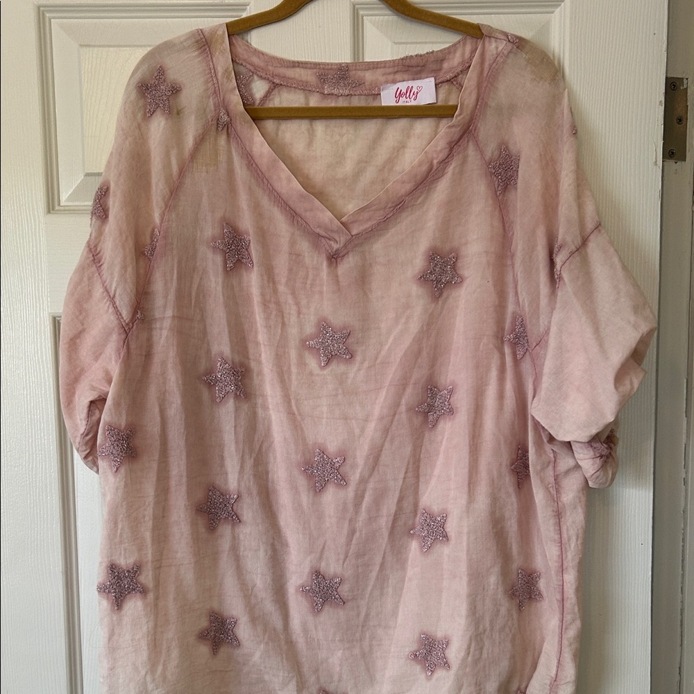 Ella Blush Star Embellished Blouse